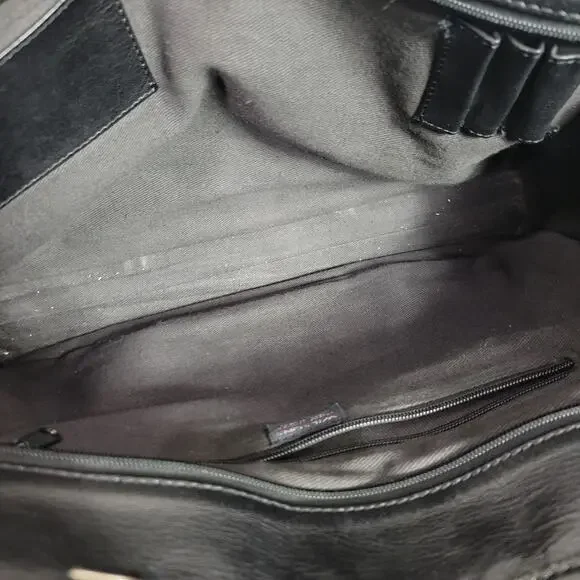 Vintage Wilsons Leather Briefcase Black Bag Laptop Commuter Documents Messenger - Picture 9 of 12